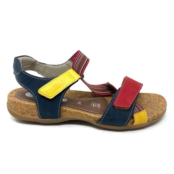 Remonte Shoes - Remonte Juno 57 Leather Sandals Yellow Pazifik Fire Rosso
